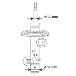 Front Left Shock Absorber KYB 3338070 for CITROEN C4 OE 9820230880