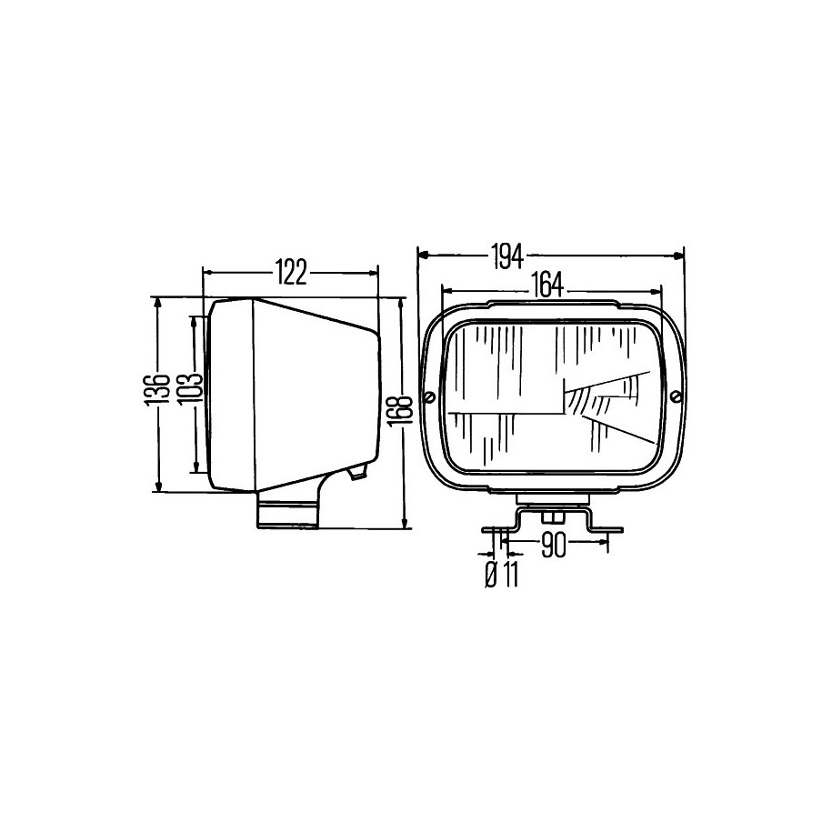 Headlight - HELLA 1AB 004 231-001