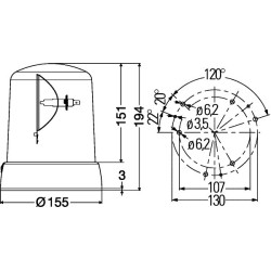 Rotating Beacon - HELLA 2RL 008 061-111 | OE 18-3450523