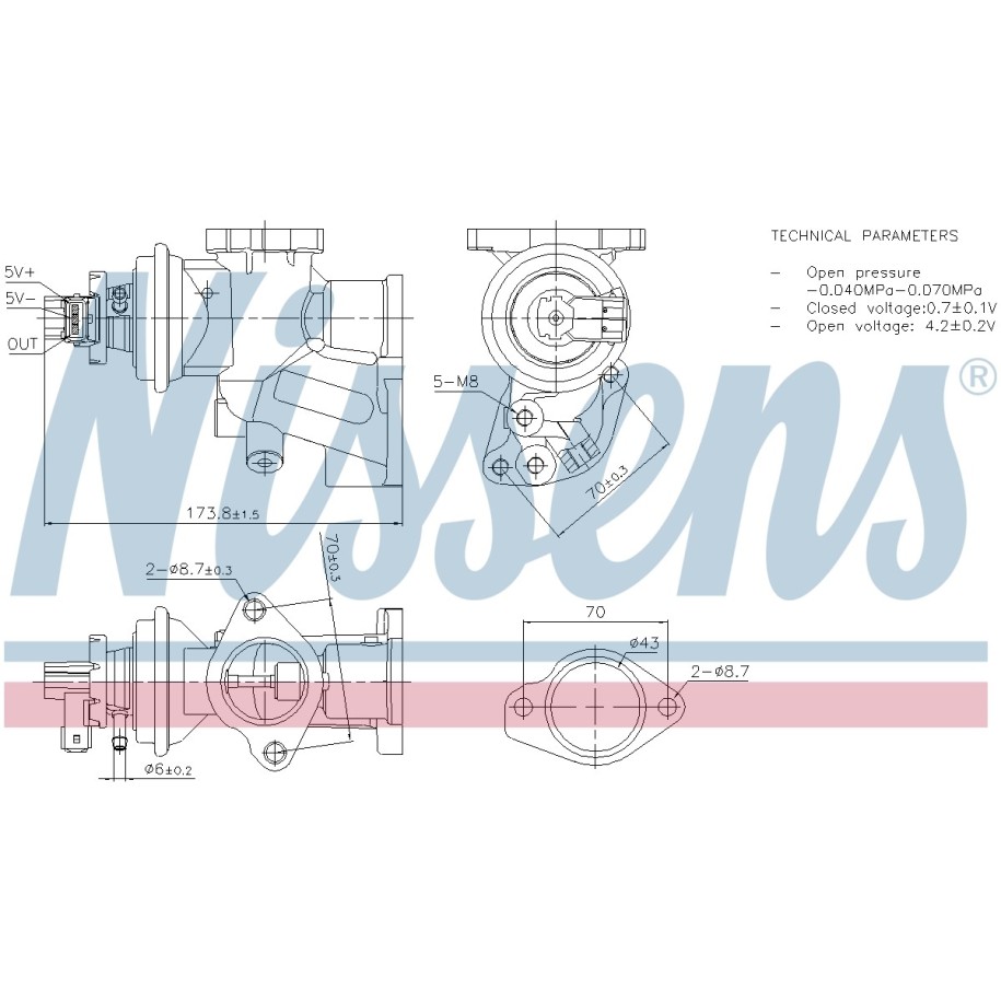 Exhaust Gas Recirculation (EGR) Valve - Nissens 98475