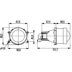 Headlight  HELLA 1KL 998 570-021 for CLAAS 1KL 998 570-021
