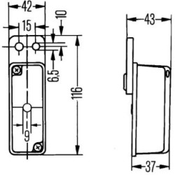 Clearance Light - HELLA 2XS 005 020-011 | OE 090 6673