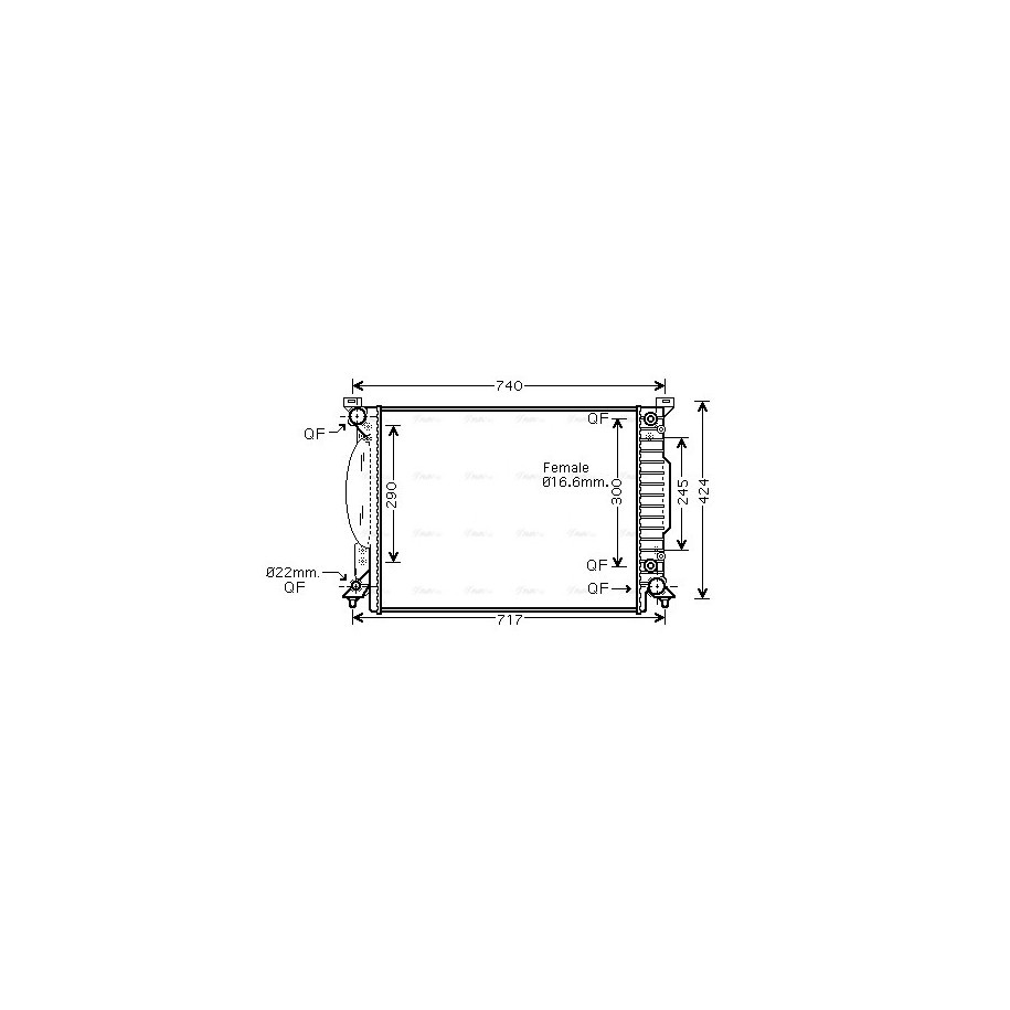 Radiator - Engine Cooling - AVA AI2205