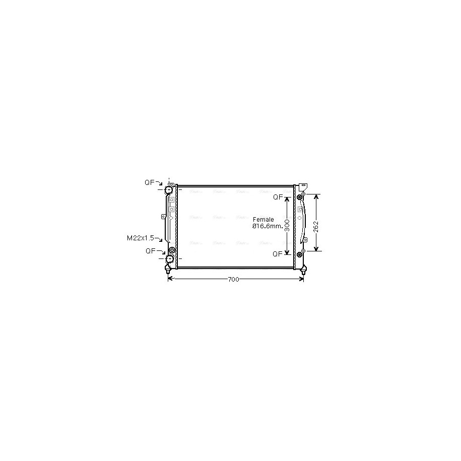 Radiator - Engine Cooling - AVA AIA2122