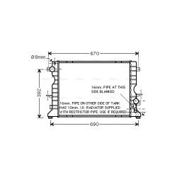 Radiator - Engine Cooling - AVA AU2184
