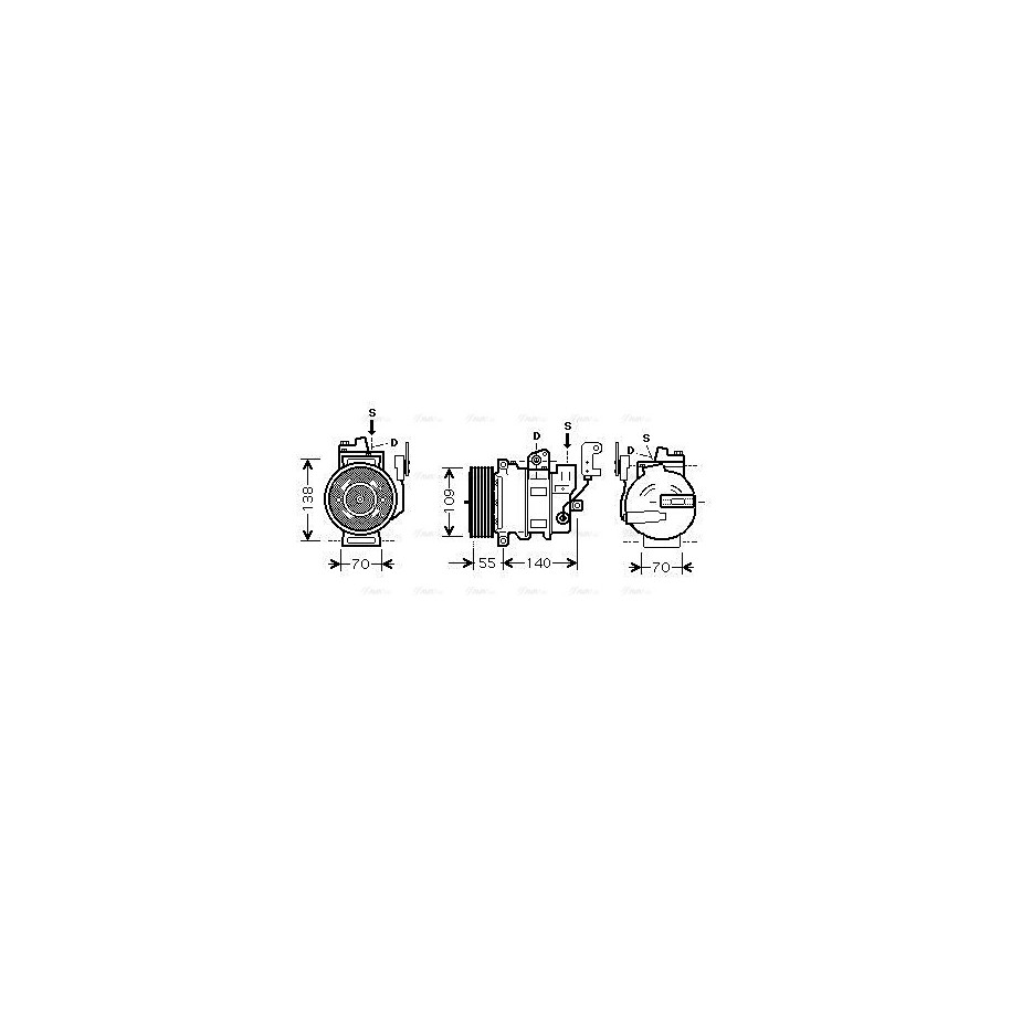 AC Compressor - AVA AUAK187