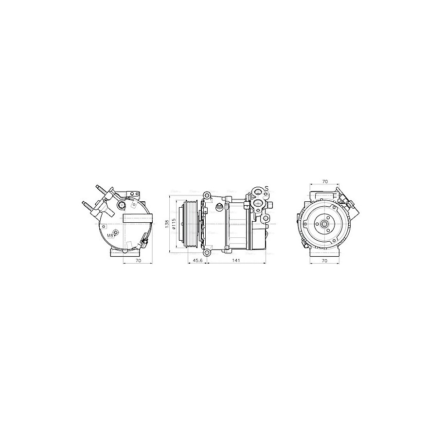 AC Compressor - AVA AUAK354