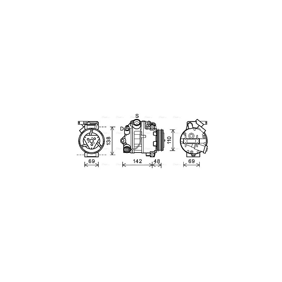 AC Compressor - AVA BWAK443