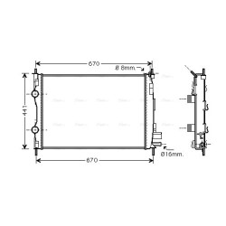 Radiator - Engine Cooling - AVA DN2361