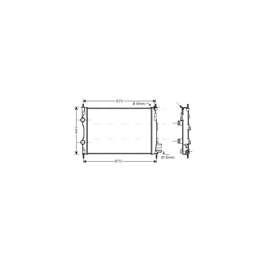 Radiator - Engine Cooling - AVA DN2361