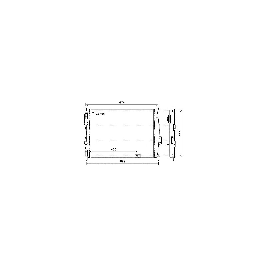 Radiator - Engine Cooling - AVA DN2414