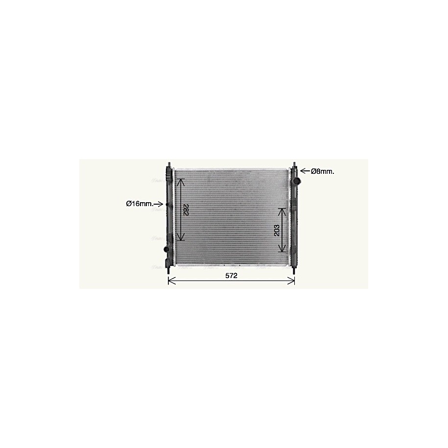 Radiator - Engine Cooling - AVA DN2477