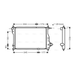 Radiator - Engine Cooling - AVA DW2075