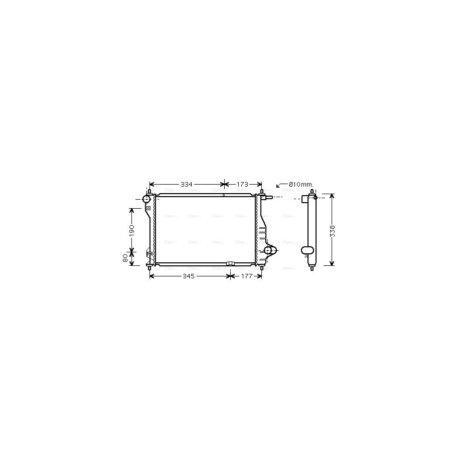 Radiator - Engine Cooling - AVA DW2075