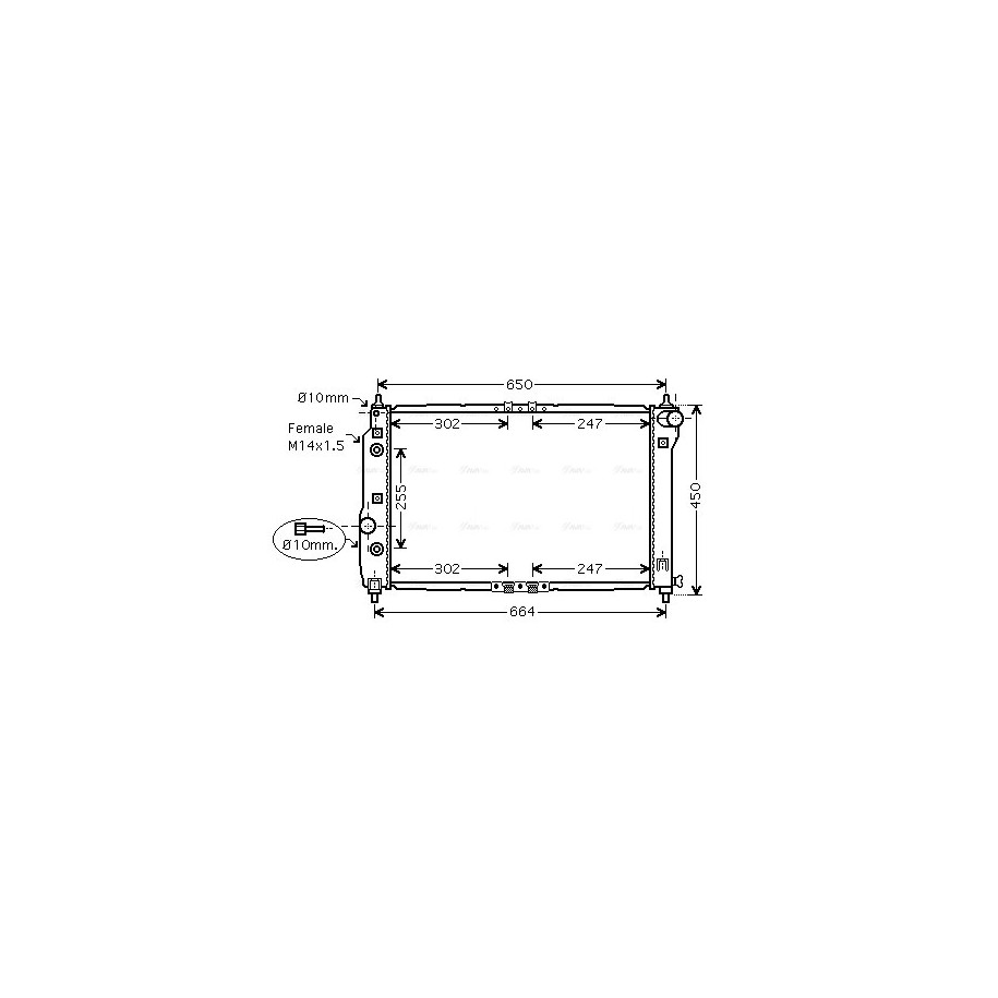 Radiator - Engine Cooling - AVA DWA2068