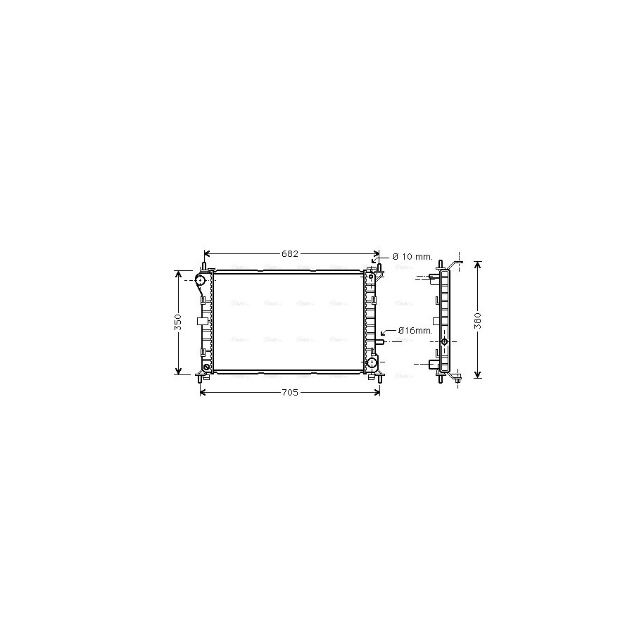 Radiator - Engine Cooling - AVA FD2264
