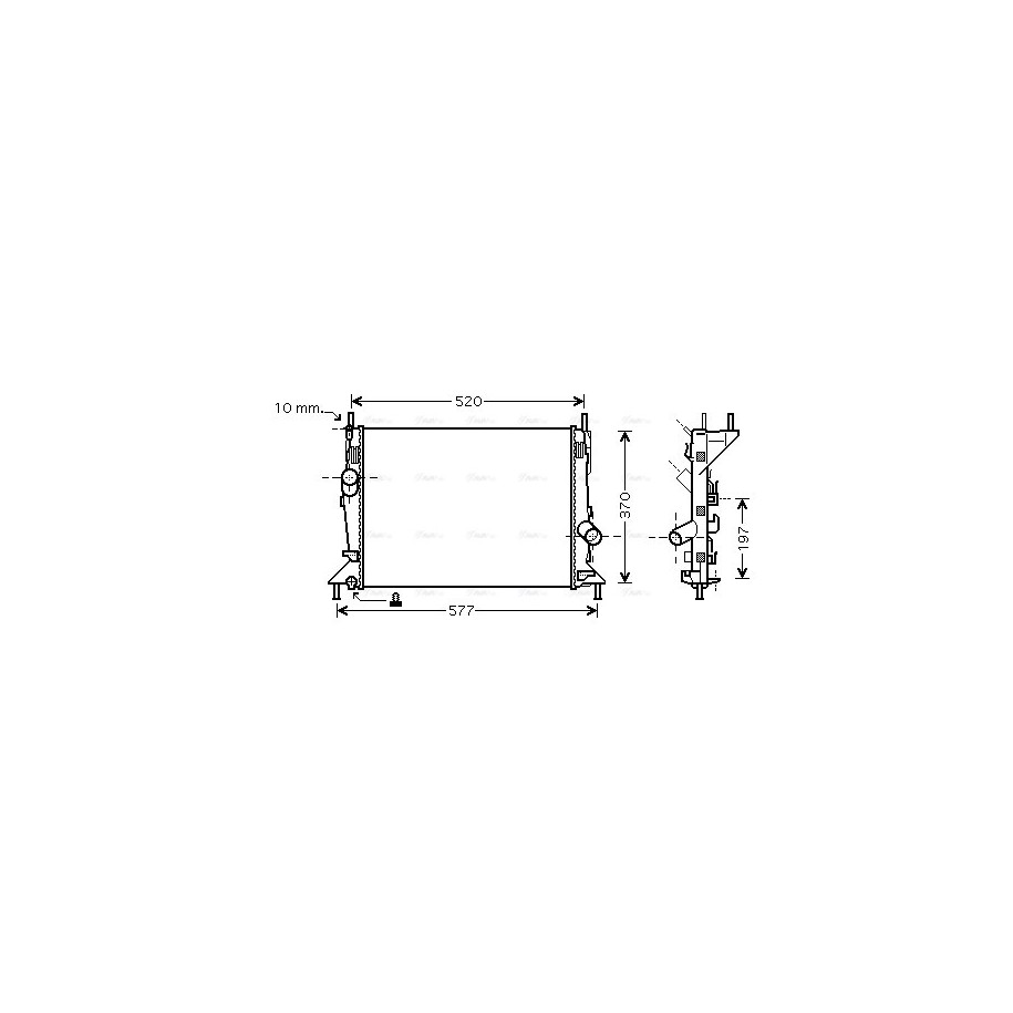 Radiator - Engine Cooling - AVA FD2368