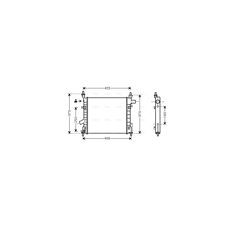 Radiator - Engine Cooling - AVA FD2372