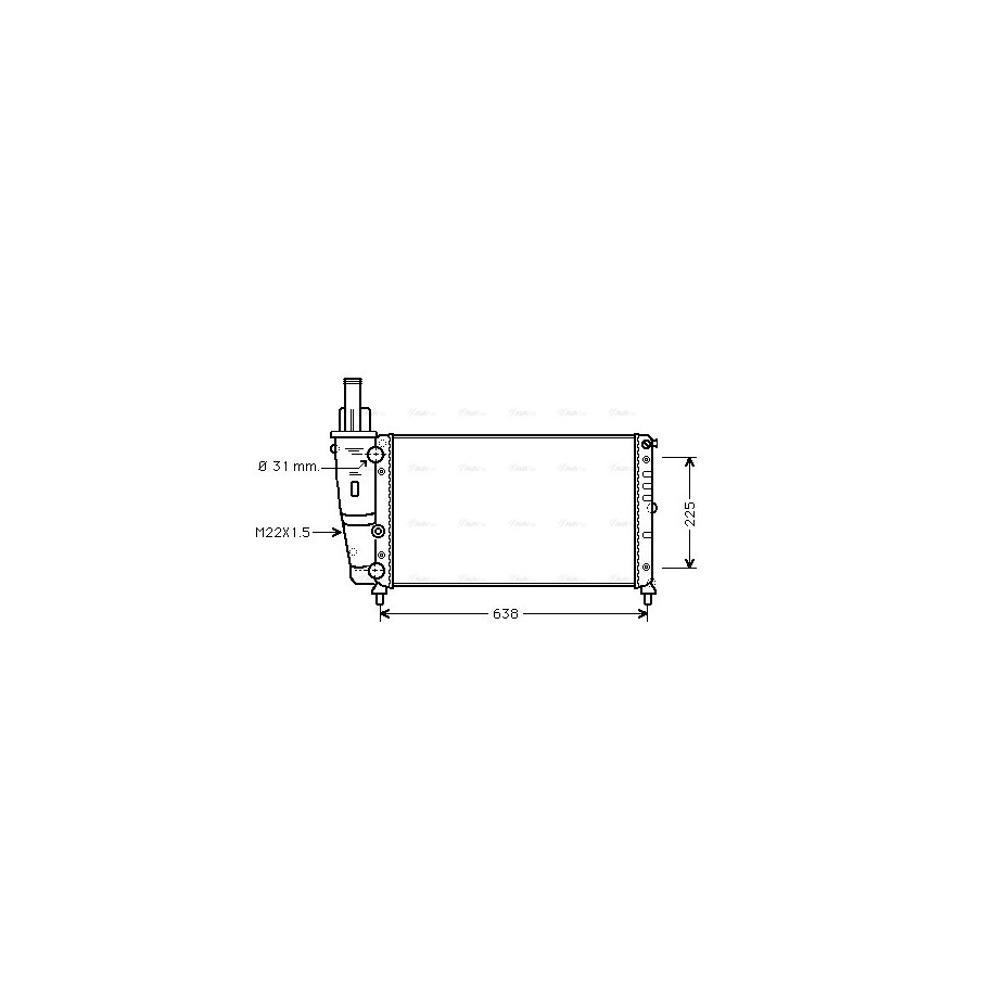Radiator - Engine Cooling - AVA FT2228