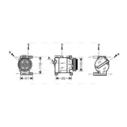 AC Compressor - AVA FTAK090