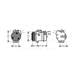 AC Compressor - AVA FTAK384