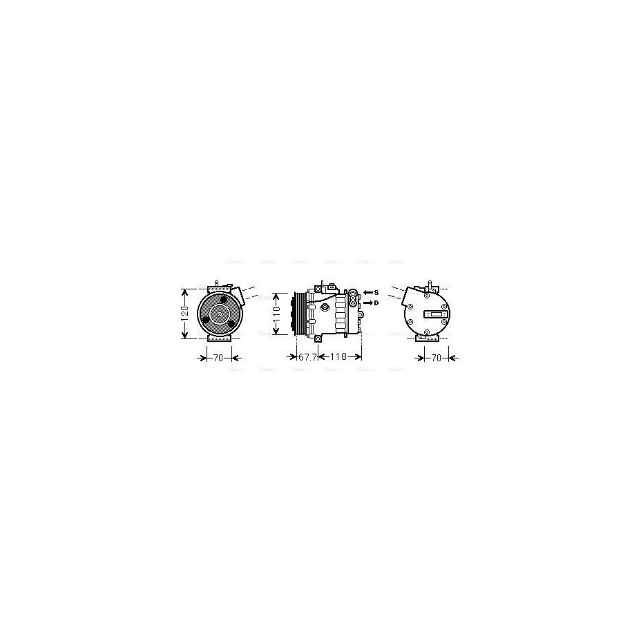 AC Compressor - AVA FTAK384