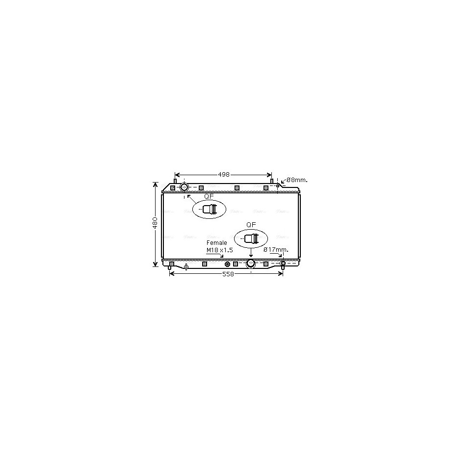 Radiator - Engine Cooling - AVA HD2215