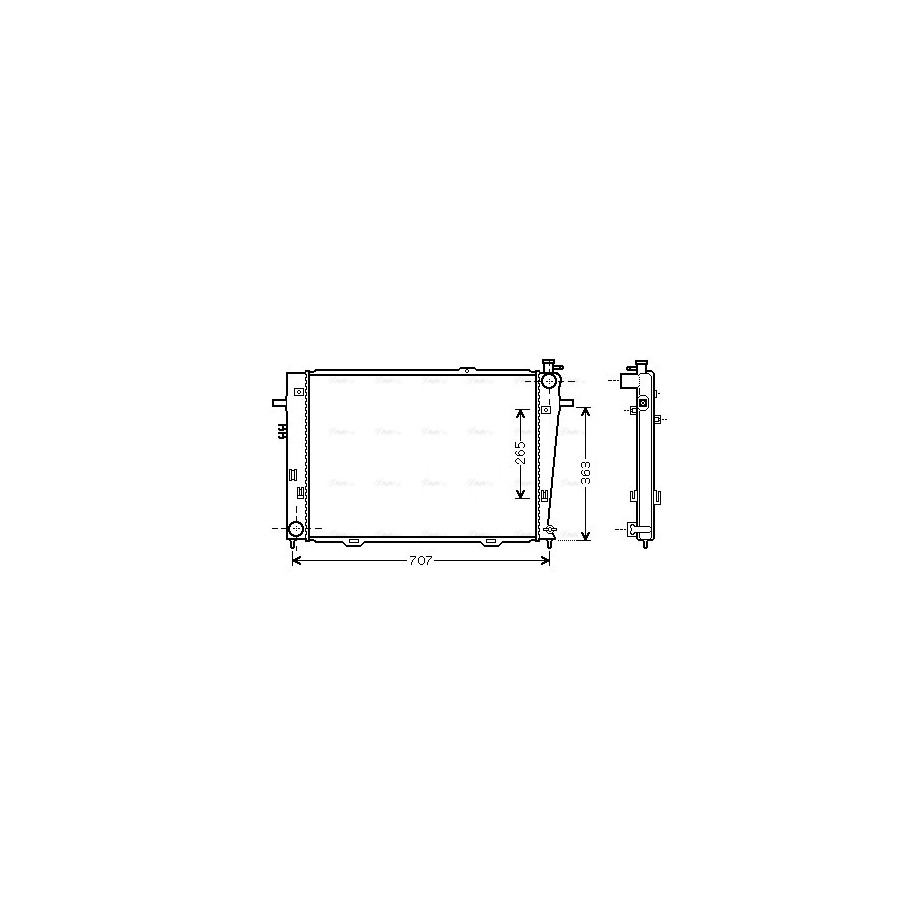 Radiator - Engine Cooling - AVA HY2126