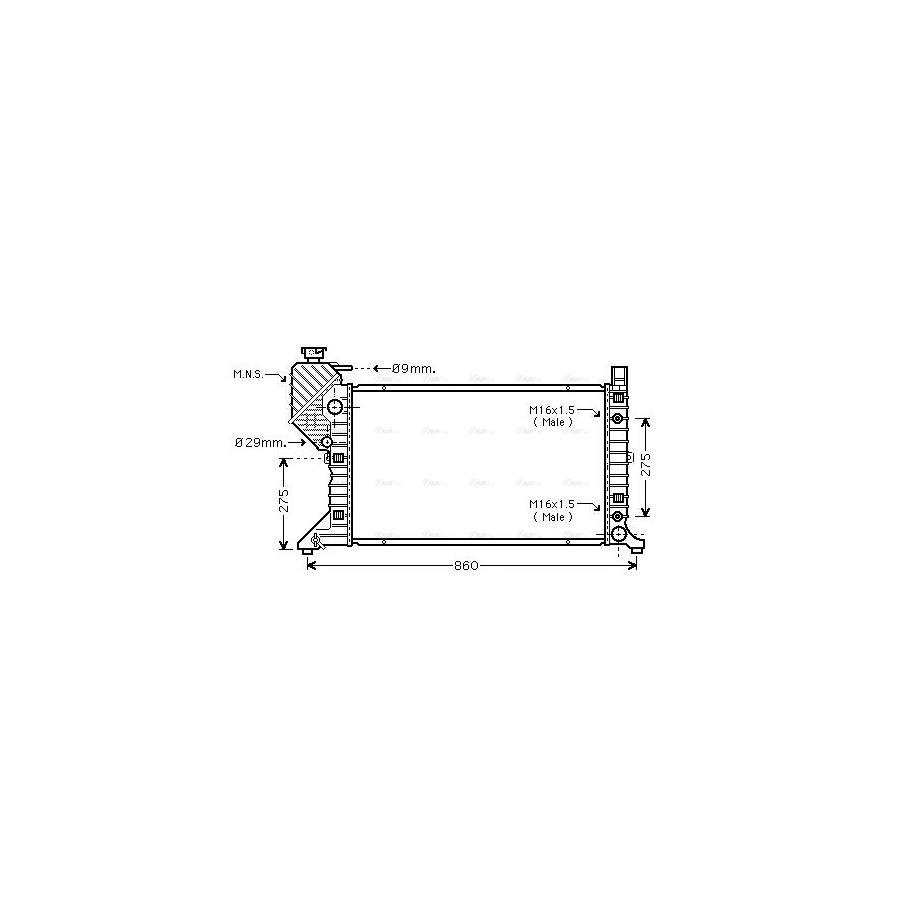Radiator - Engine Cooling - AVA MSA2343
