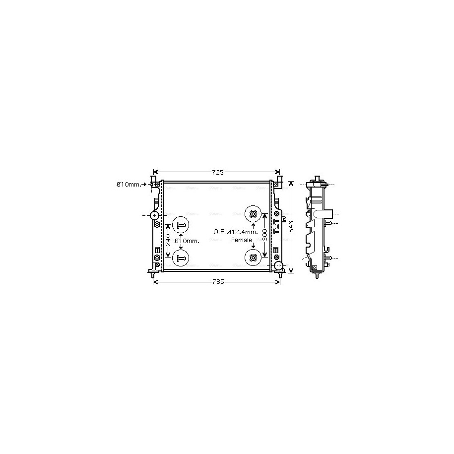 Radiator - Engine Cooling - AVA MSA2436
