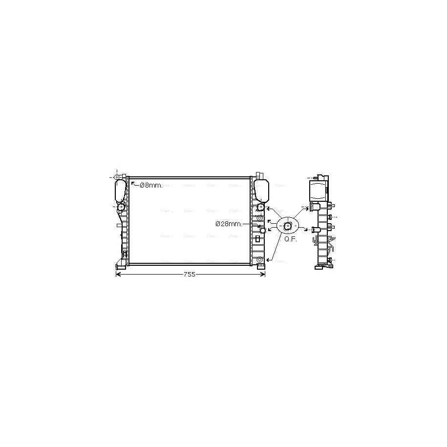 Radiator - Engine Cooling - AVA MSA2449