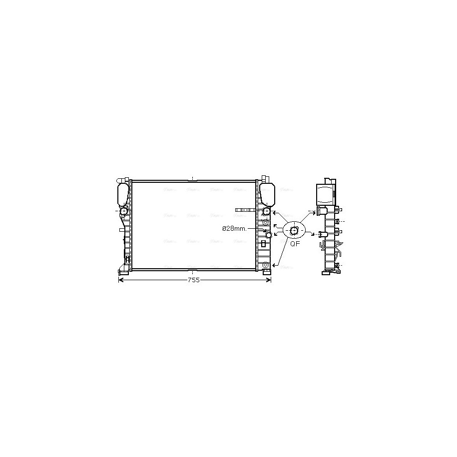 Radiator - Engine Cooling - AVA MSA2459