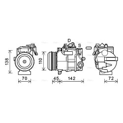 AC Compressor - AVA MSAK682