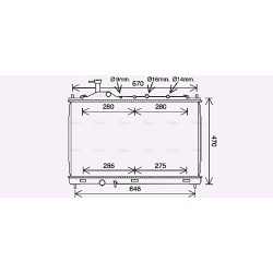 Radiator - Engine Cooling - AVA MT2262