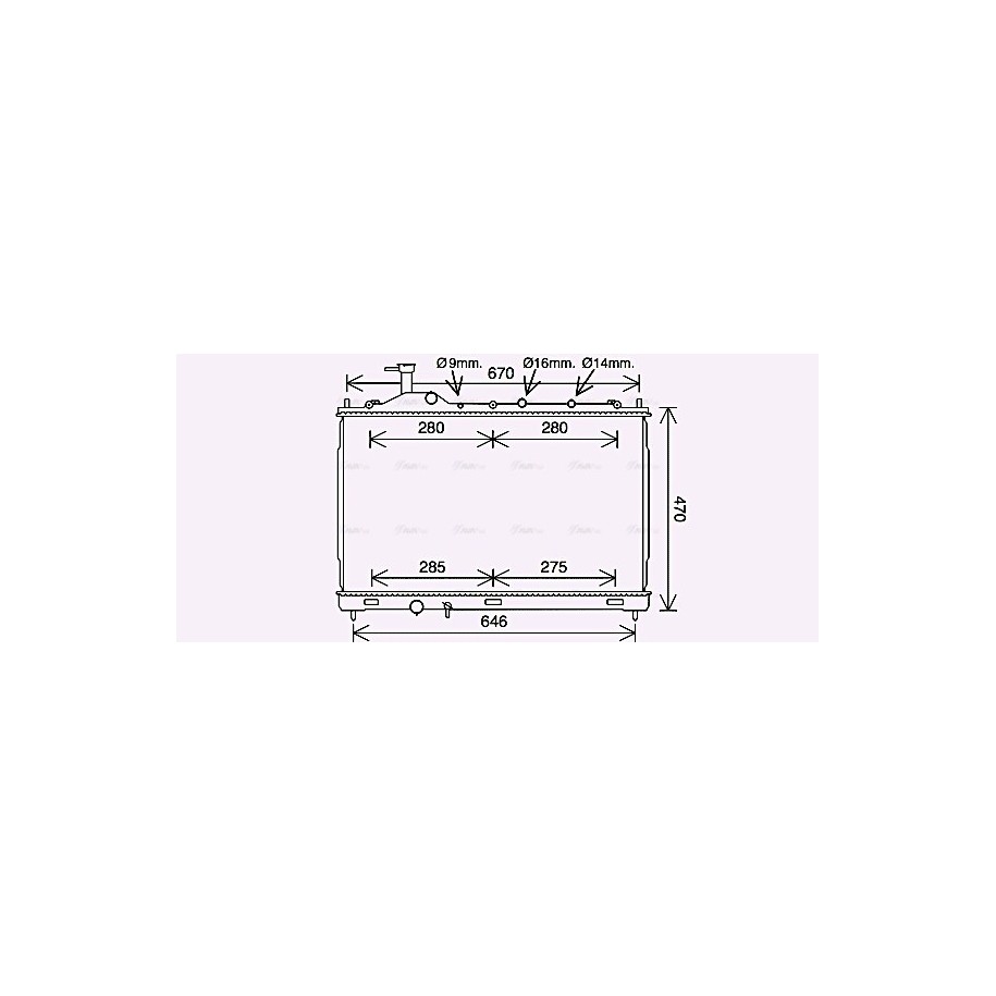 Radiator - Engine Cooling - AVA MT2262