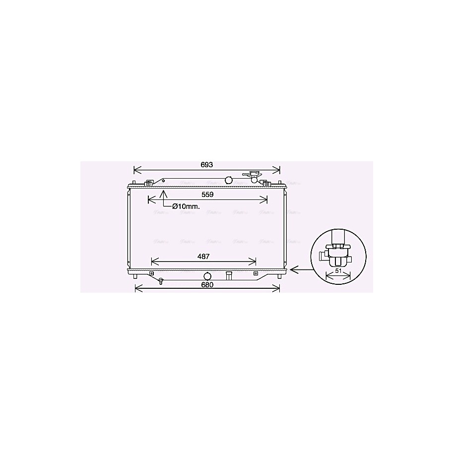 Radiator - Engine Cooling - AVA MZ2269
