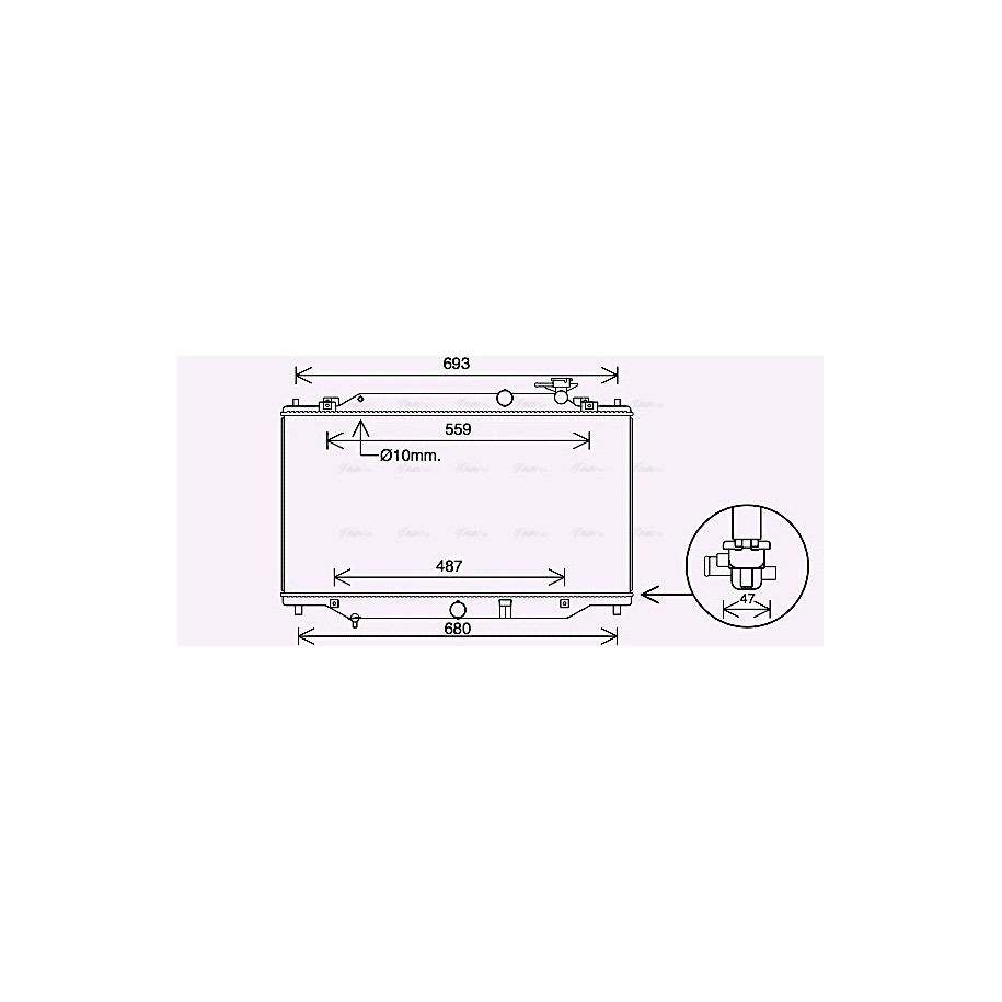 Radiator - Engine Cooling - AVA MZ2287