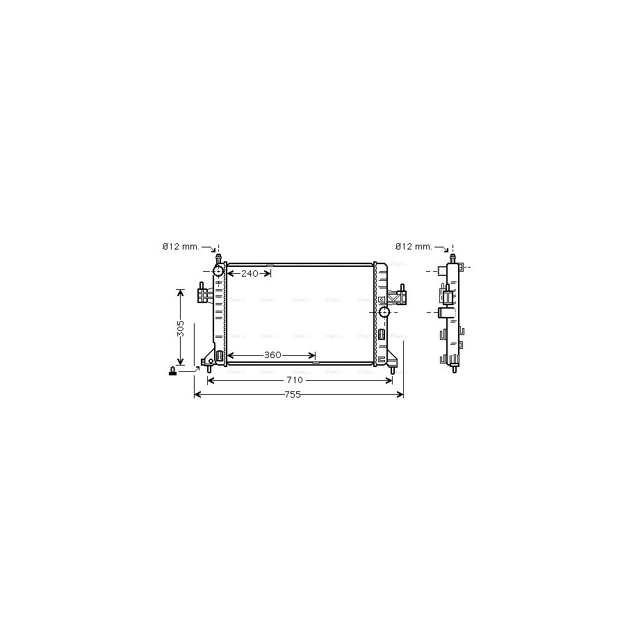 Radiator - Engine Cooling - AVA OL2305
