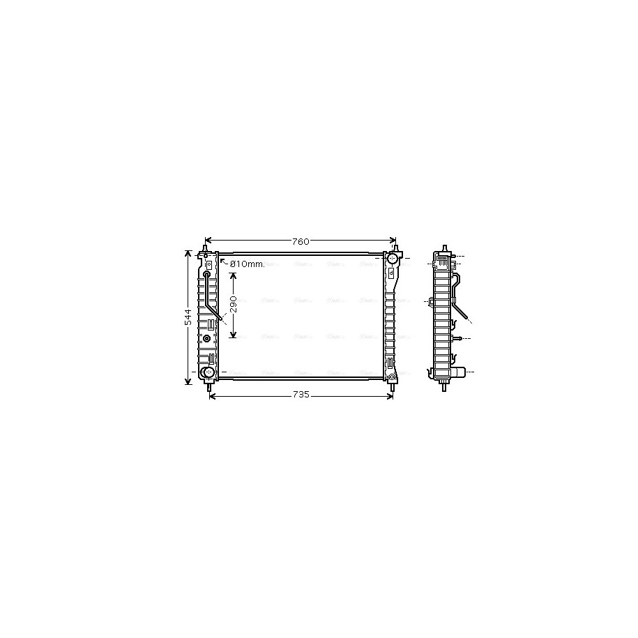 Radiator - Engine Cooling - AVA OL2434