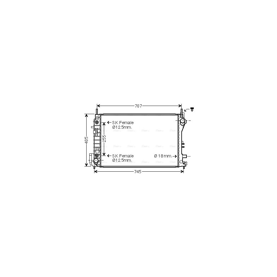 Radiator - Engine Cooling - AVA OL2559