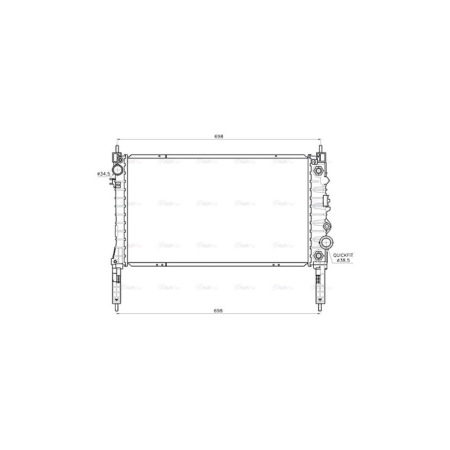 Radiator - Engine Cooling - AVA OL2747