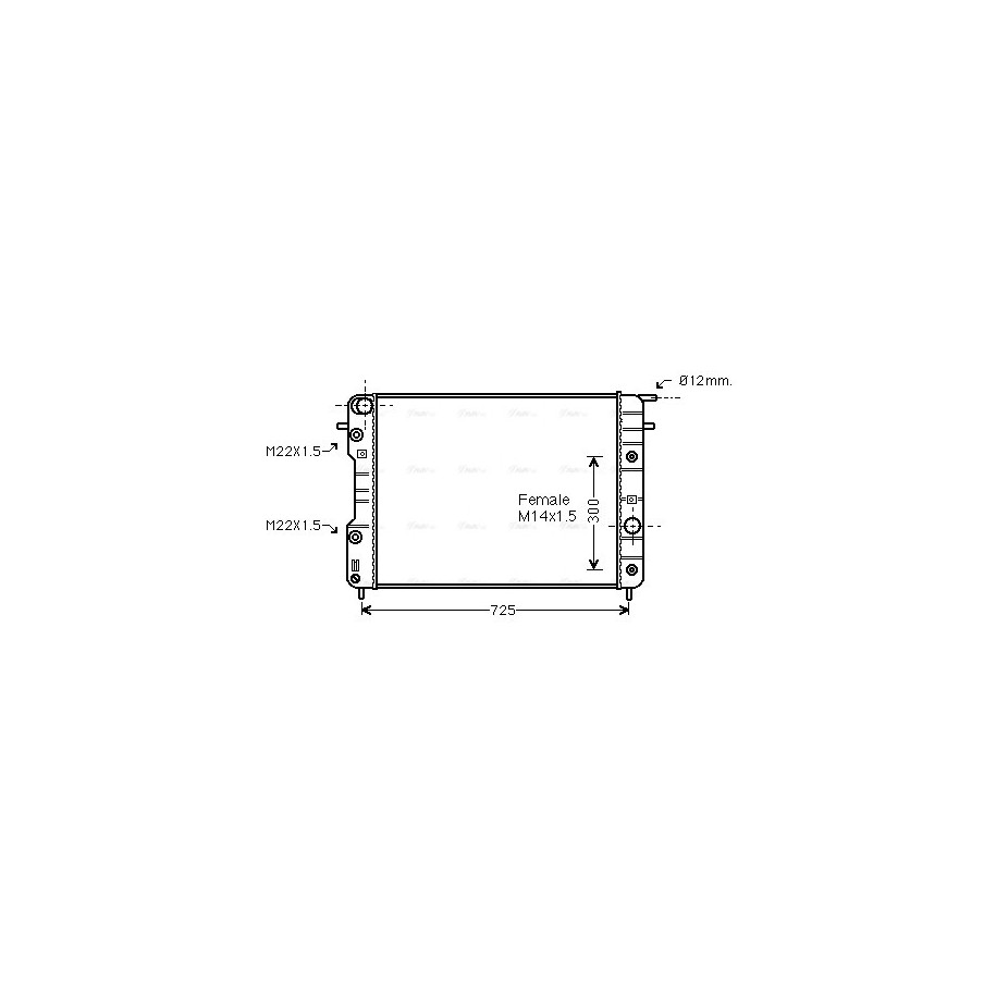 Radiator - Engine Cooling - AVA OLA2202