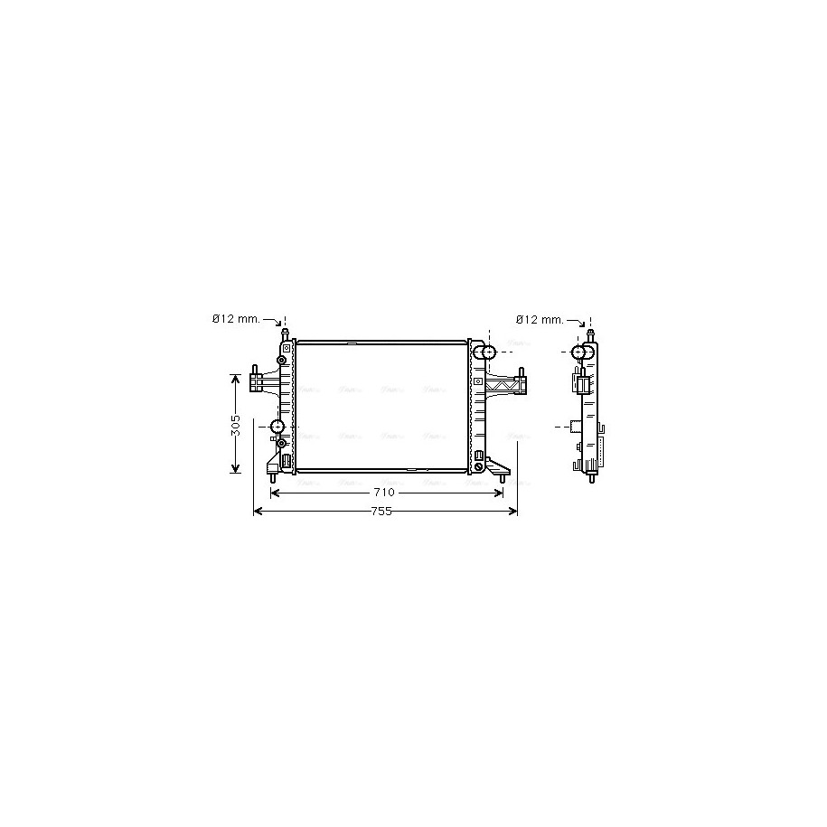 Radiator - Engine Cooling - AVA OLA2304
