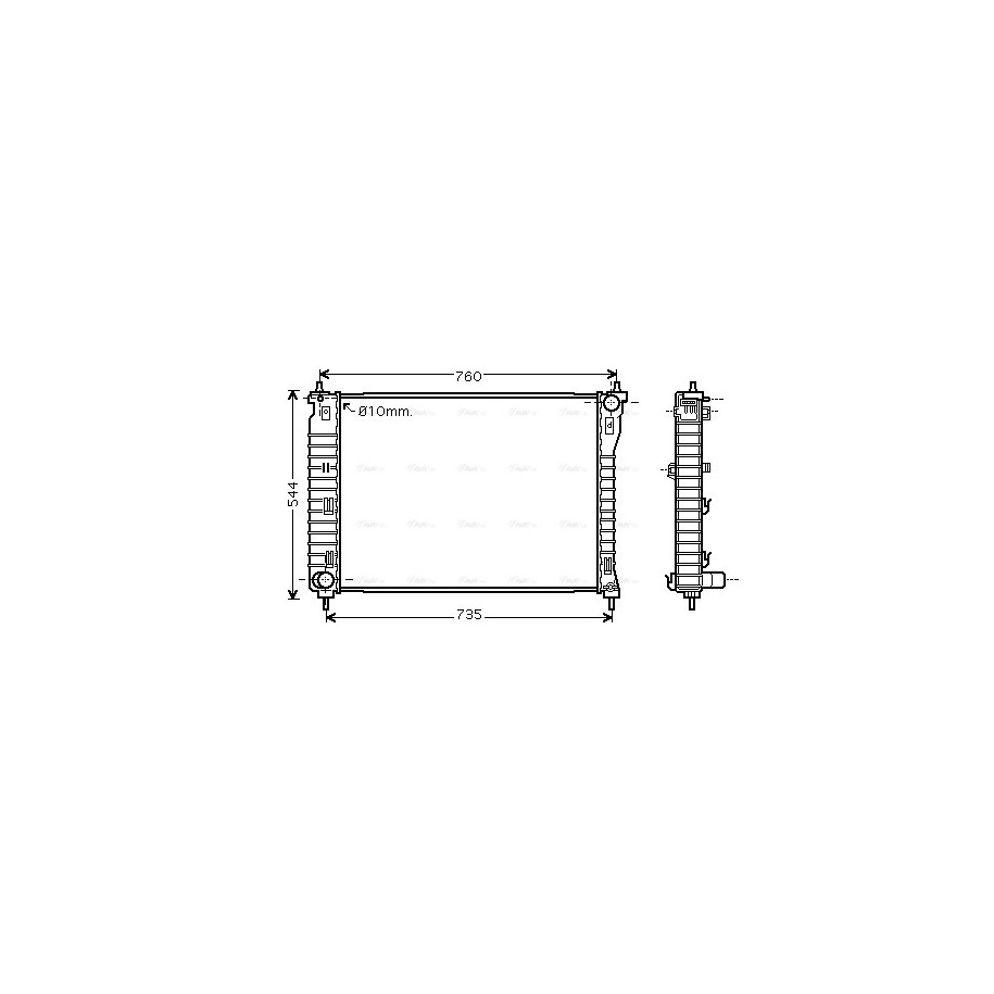 Radiator - Engine Cooling - AVA OLA2435