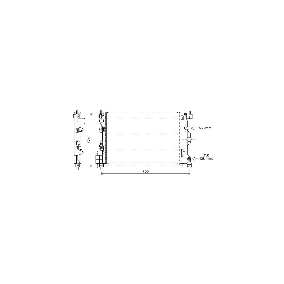 Radiator - Engine Cooling - AVA OLA2666