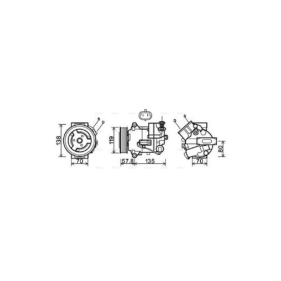 AC Compressor - AVA OLAK496