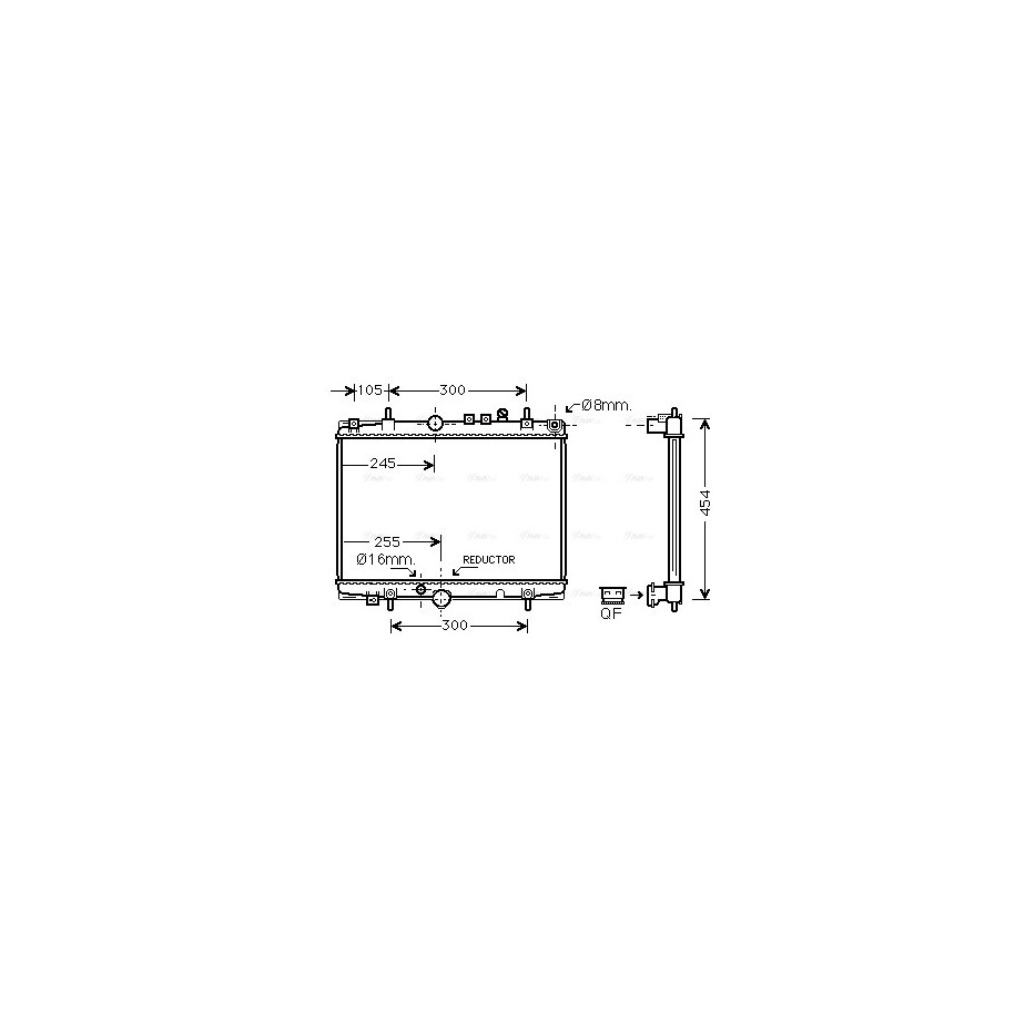 Radiator - Engine Cooling - AVA PE2235