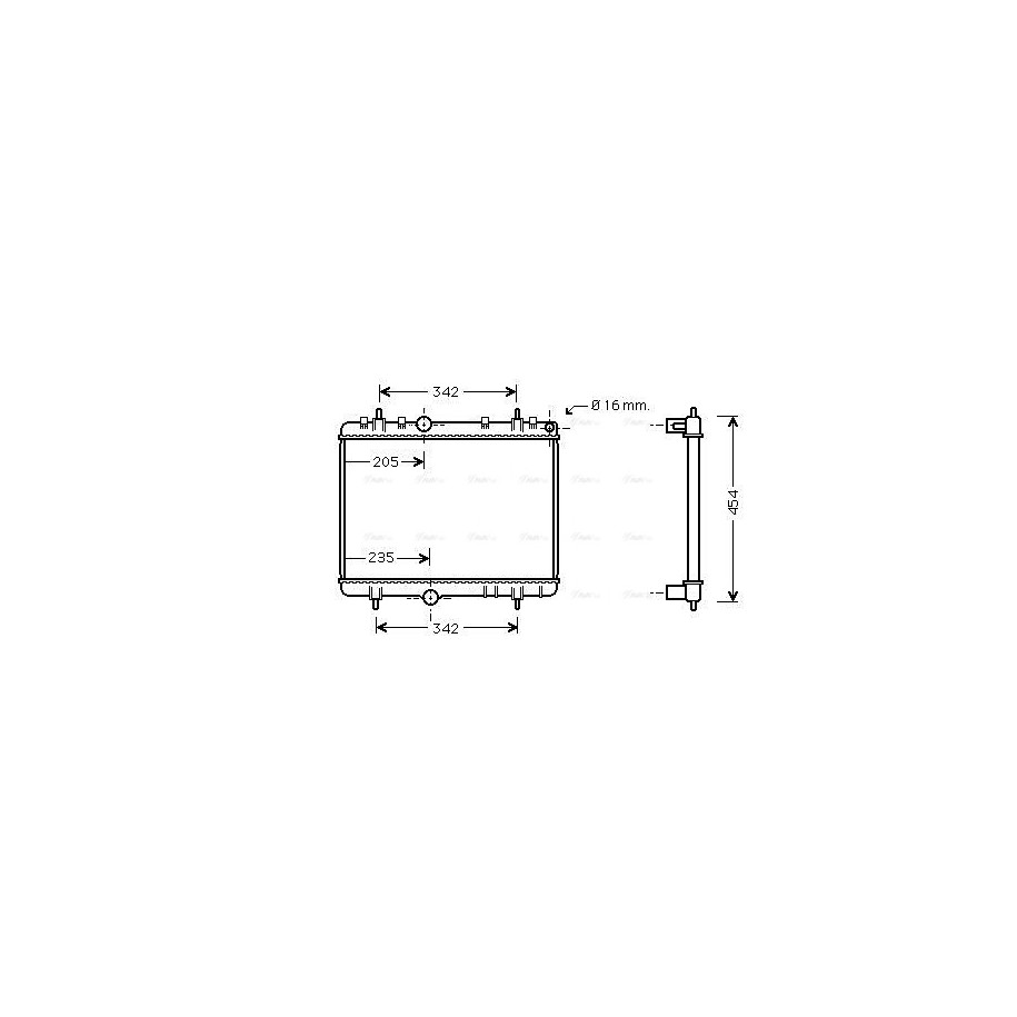 Radiator - Engine Cooling - AVA PE2267