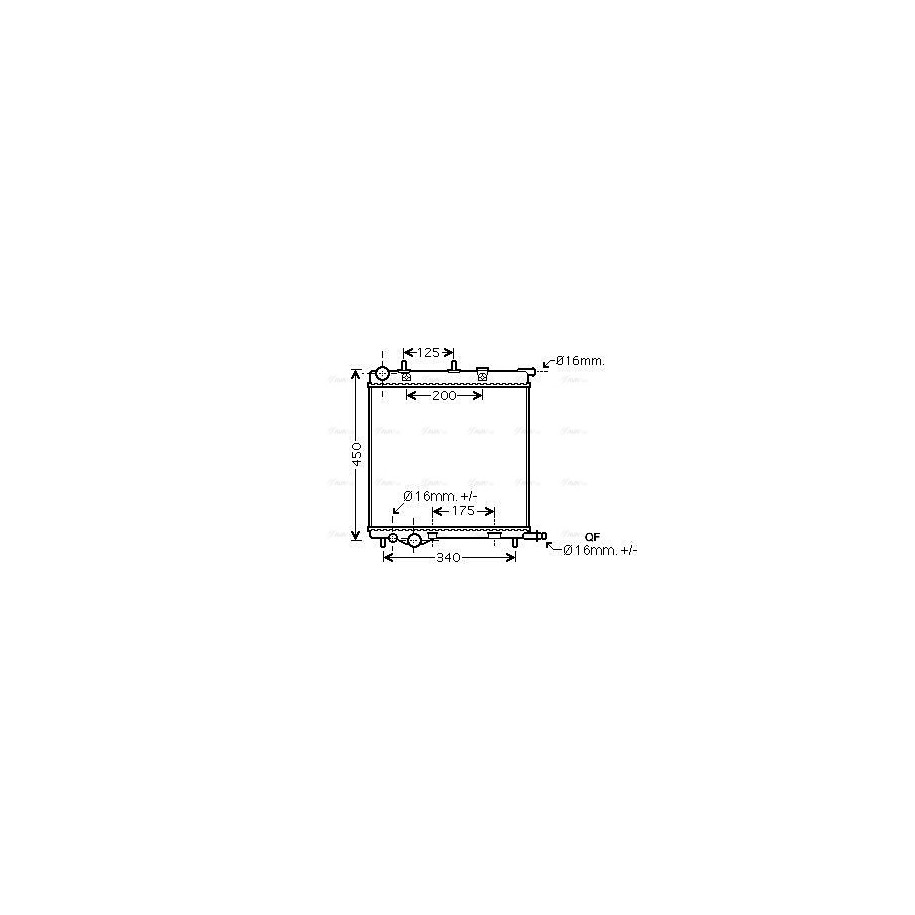 Radiator - Engine Cooling - AVA PE2368