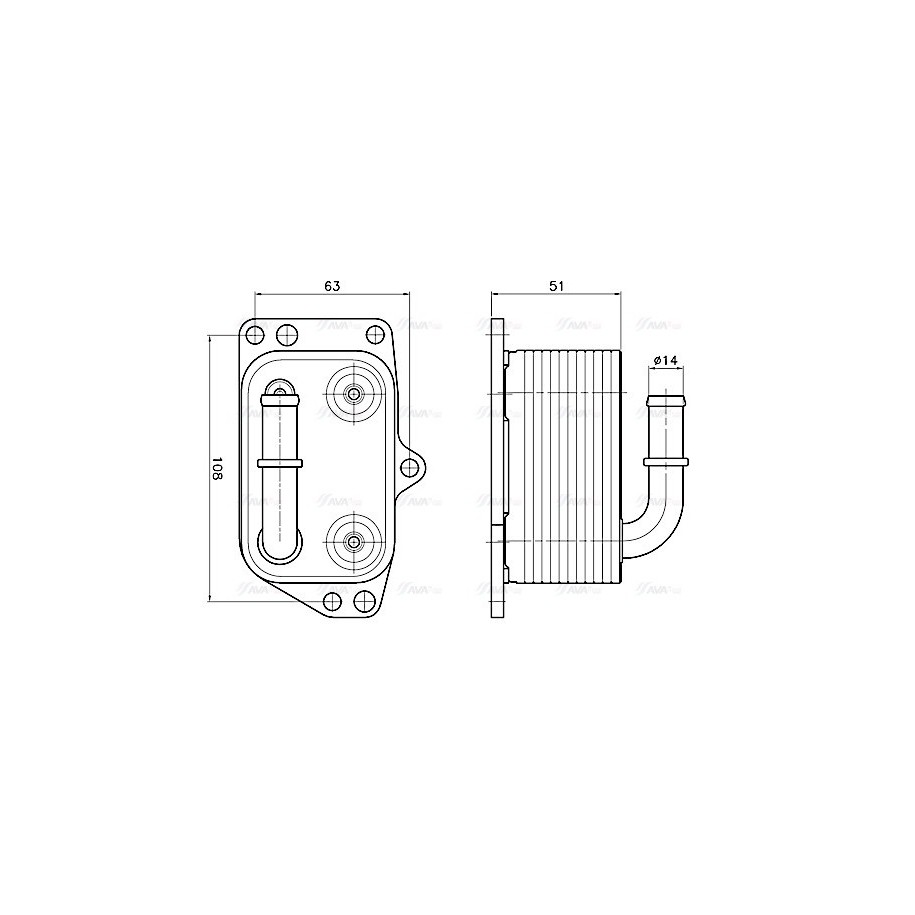 Engine Oil Cooler - AVA PE3433